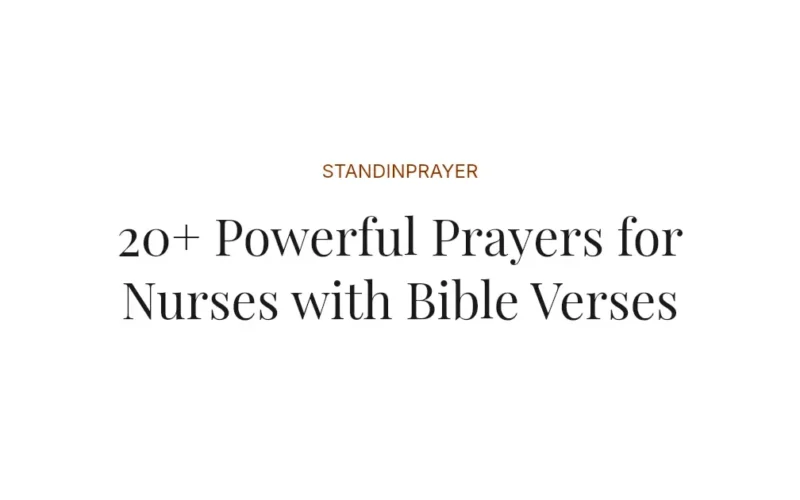 20+ Powerful Prayers for Nurses with Bible Verses