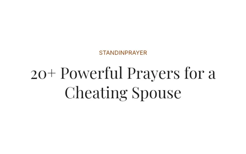 20+ Powerful Prayers for a Cheating Spouse