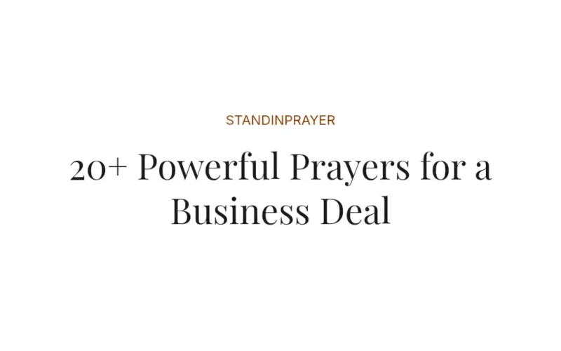 20+ Powerful Prayers for a Business Deal