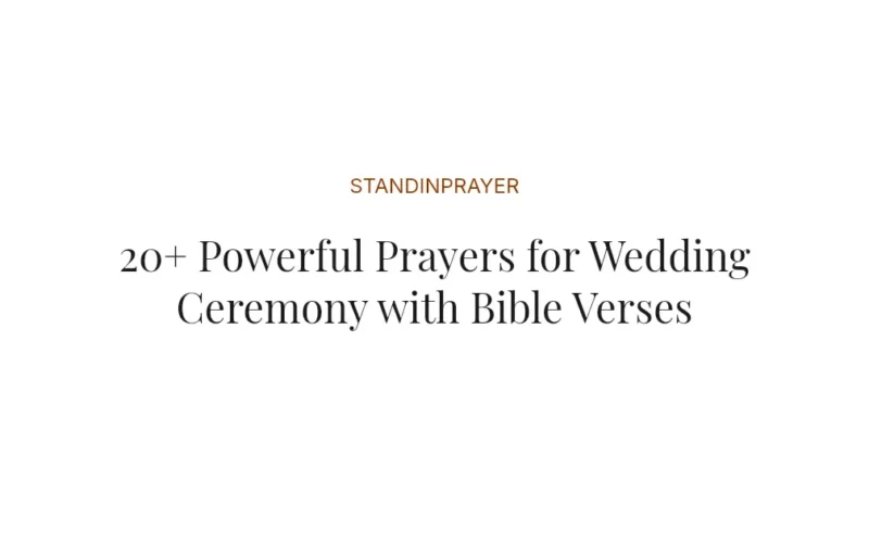 20+ Powerful Prayers for Wedding Ceremony with Bible Verses