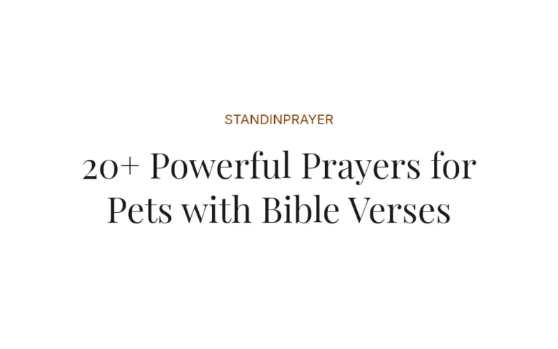 20+ Powerful Prayers for Pets with Bible Verses