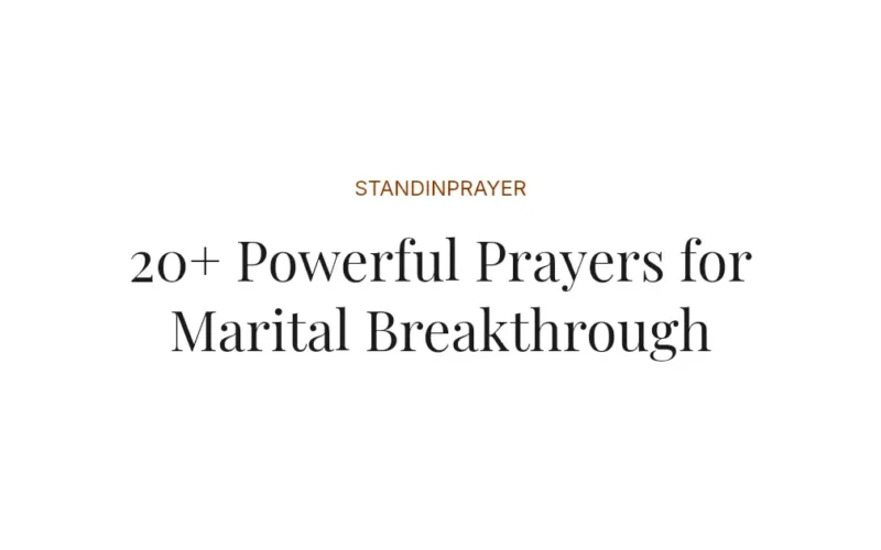 20+ Powerful Prayers for Marital Breakthrough
