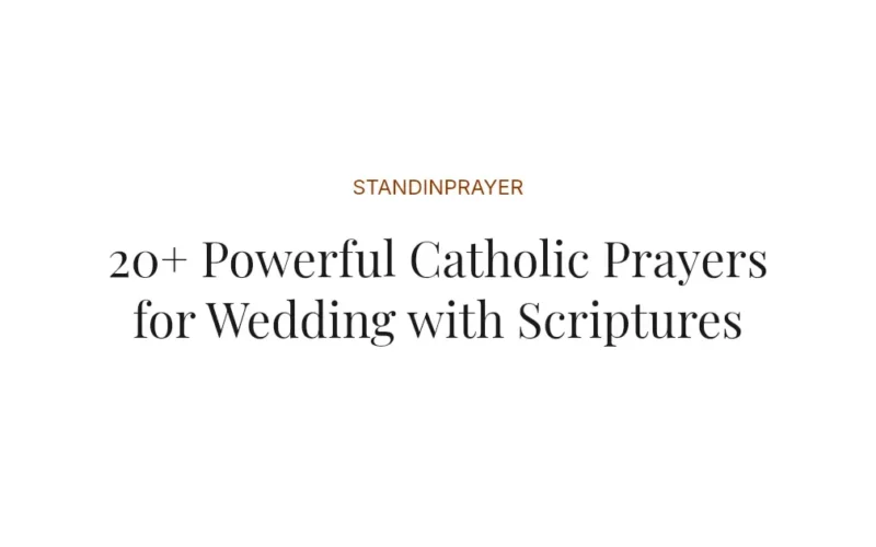 20+ Powerful Catholic Prayers for Wedding with Scriptures