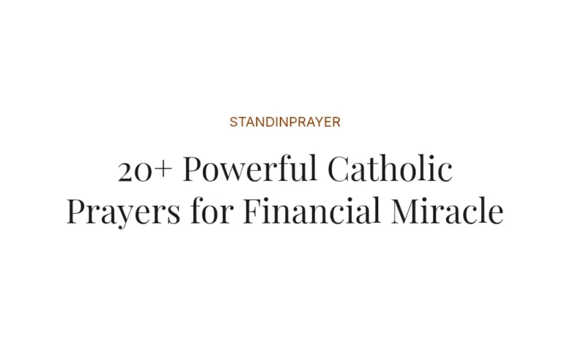 20+ Powerful Catholic Prayers for Financial Miracle