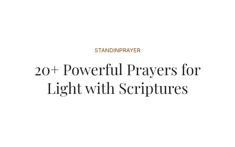20+ Powerful Prayers for Light with Scriptures
