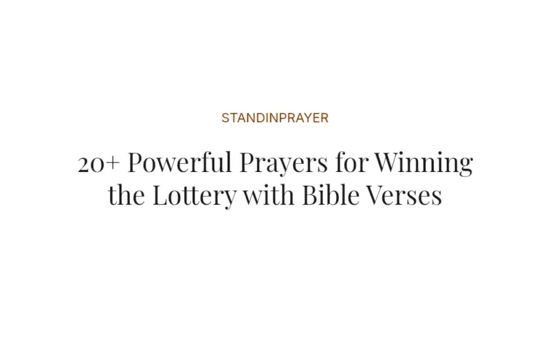 20+ Powerful Prayers for Winning the Lottery with Bible Verses