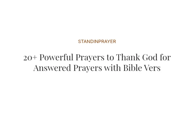 20+ Powerful Prayers to Thank God for Answered Prayers with Bible Verses