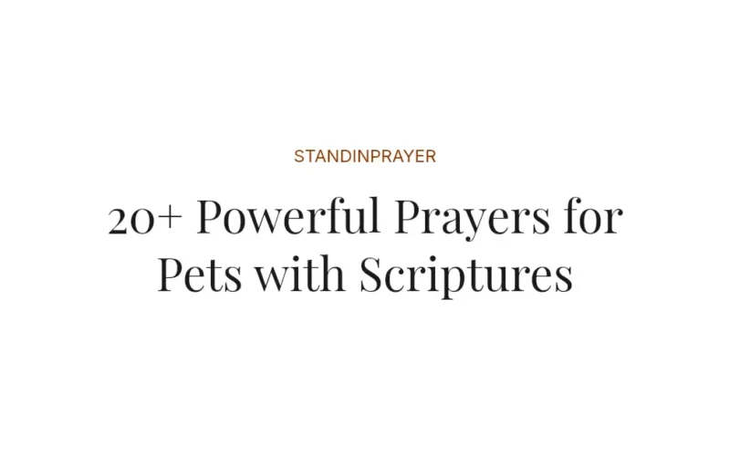 20+ Powerful Prayers for Pets with Scriptures