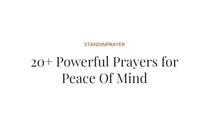 20+ Powerful Prayers for Peace Of Mind