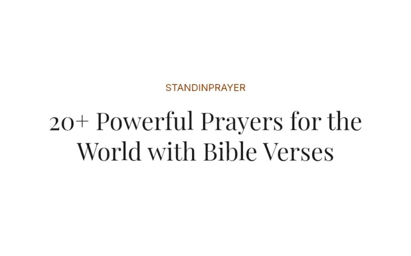 20+ Powerful Prayers for the World with Bible Verses
