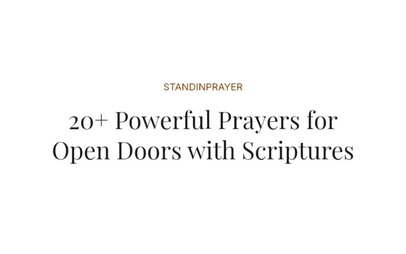 20+ Powerful Prayers for Open Doors with Scriptures