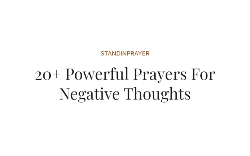 20+ Powerful Prayers For Negative Thoughts