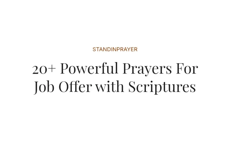 20+ Powerful Prayers For Job Offer with Scriptures