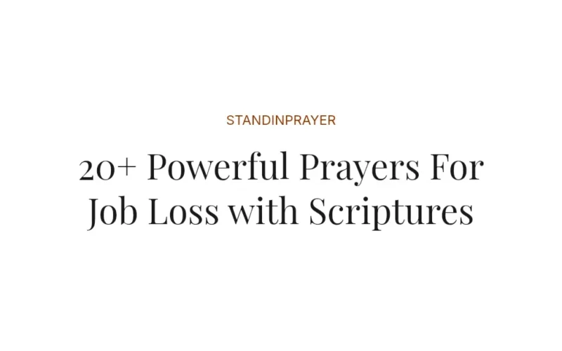 20+ Powerful Prayers For Job Loss with Scriptures