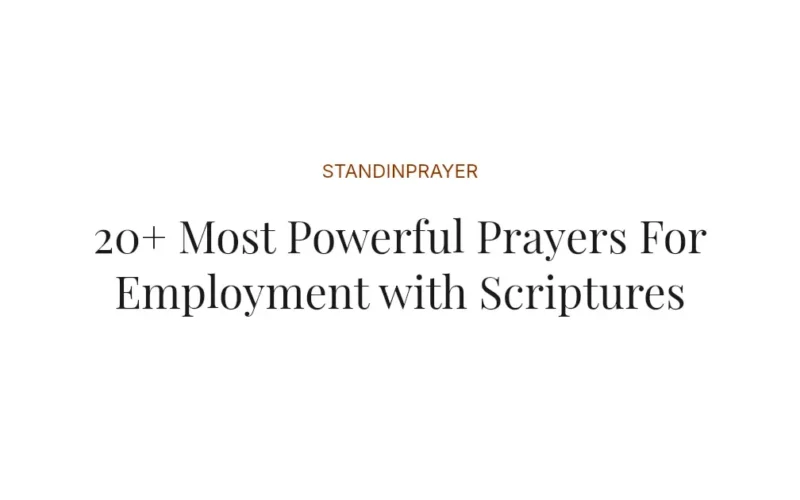 20+ Most Powerful Prayers For Employment with Scriptures