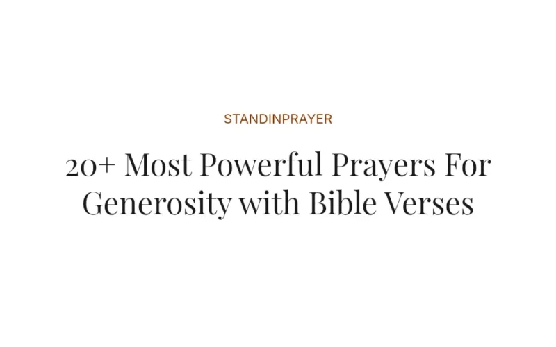 20+ Most Powerful Prayers For Generosity with Bible Verses