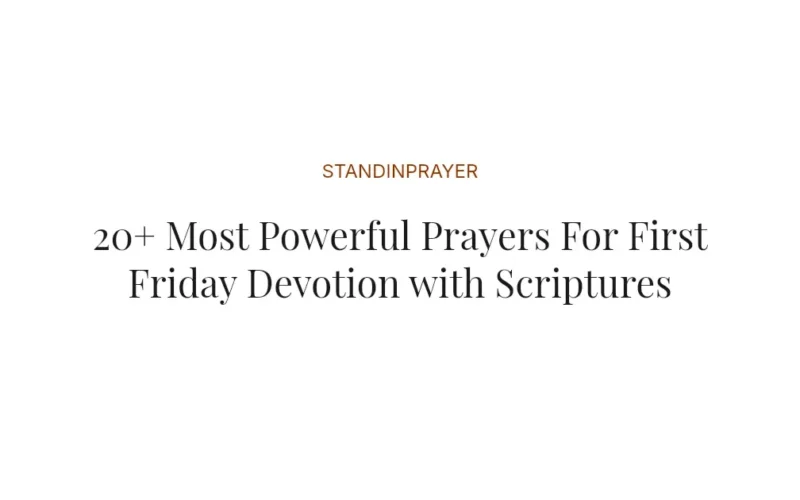 20+ Most Powerful Prayers For First Friday Devotion with Scriptures