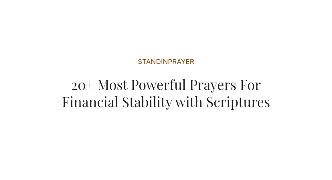 20+ Most Powerful Prayers For Financial Stability with Scriptures