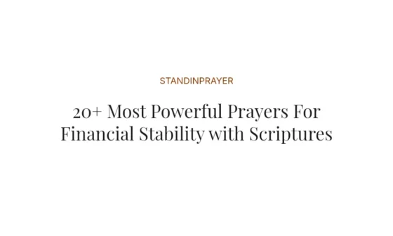 20+ Most Powerful Prayers For Financial Stability with Scriptures