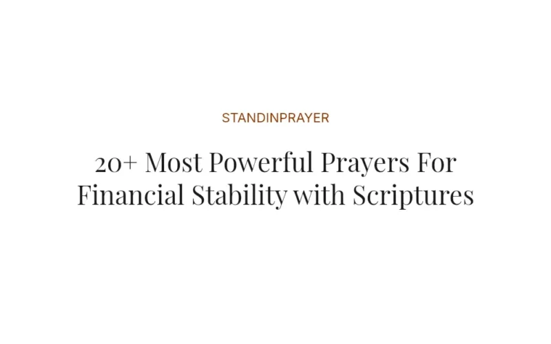 20+ Most Powerful Prayers For Financial Stability with Scriptures