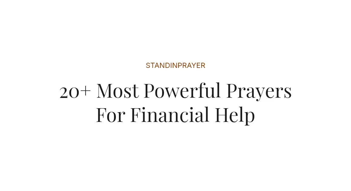 20+ Most Powerful Prayers For Financial Help