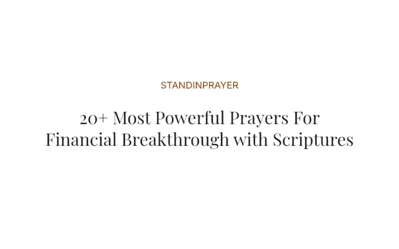 20+ Most Powerful Prayers For Financial Breakthrough with Scriptures