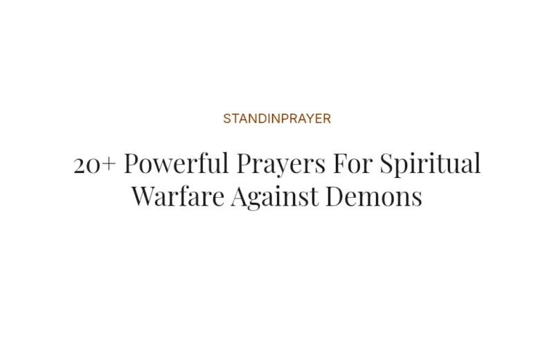 20+ Powerful Prayers For Spiritual Warfare Against Demons