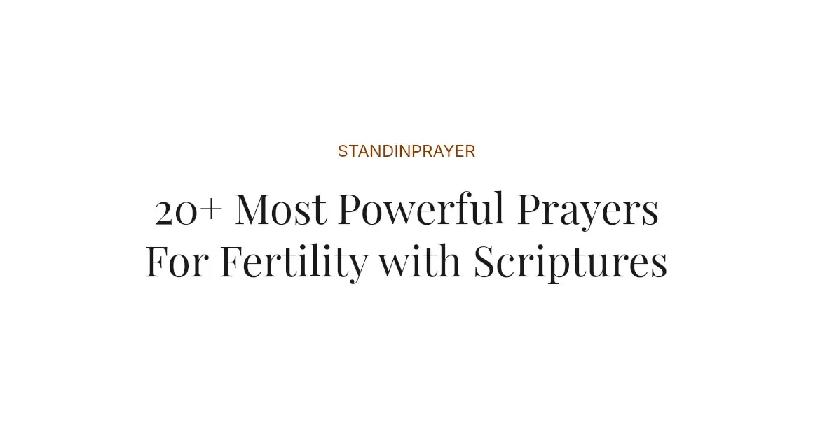 20+ Most Powerful Prayers For Fertility with Scriptures