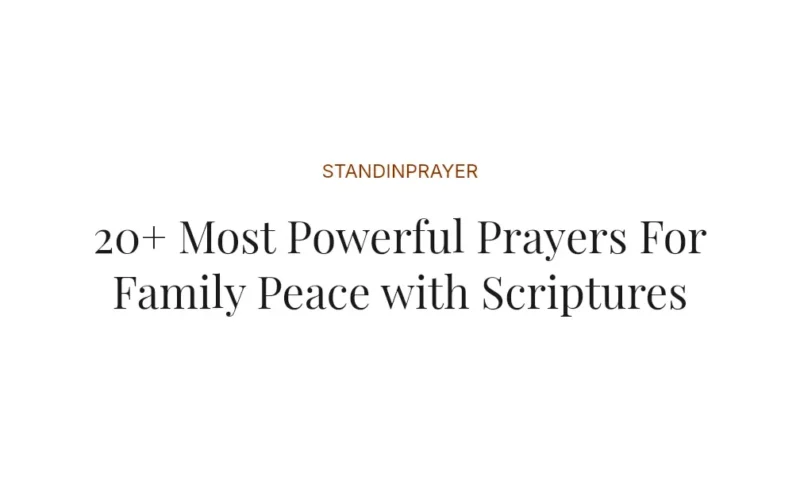 20+ Most Powerful Prayers For Family Peace with Scriptures