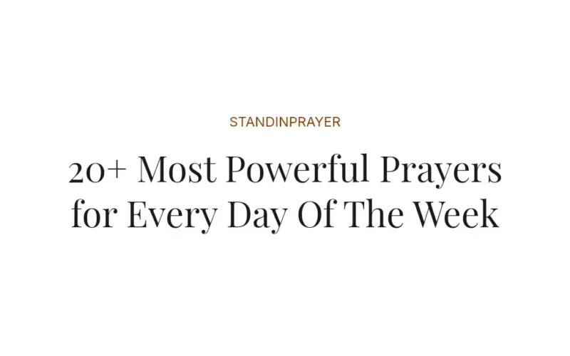 20+ Most Powerful Prayers for Every Day Of The Week