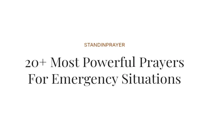 20+ Most Powerful Prayers For Emergency Situations
