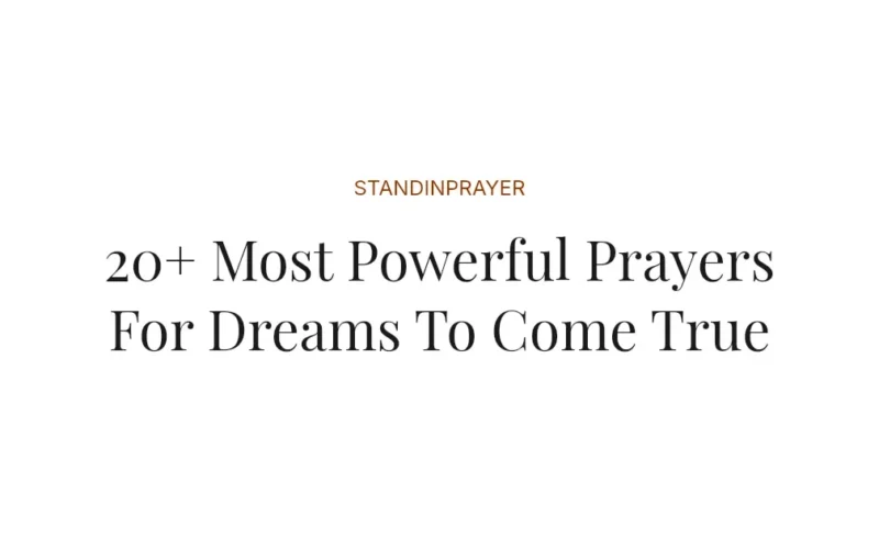 20+ Most Powerful Prayers For Dreams To Come True