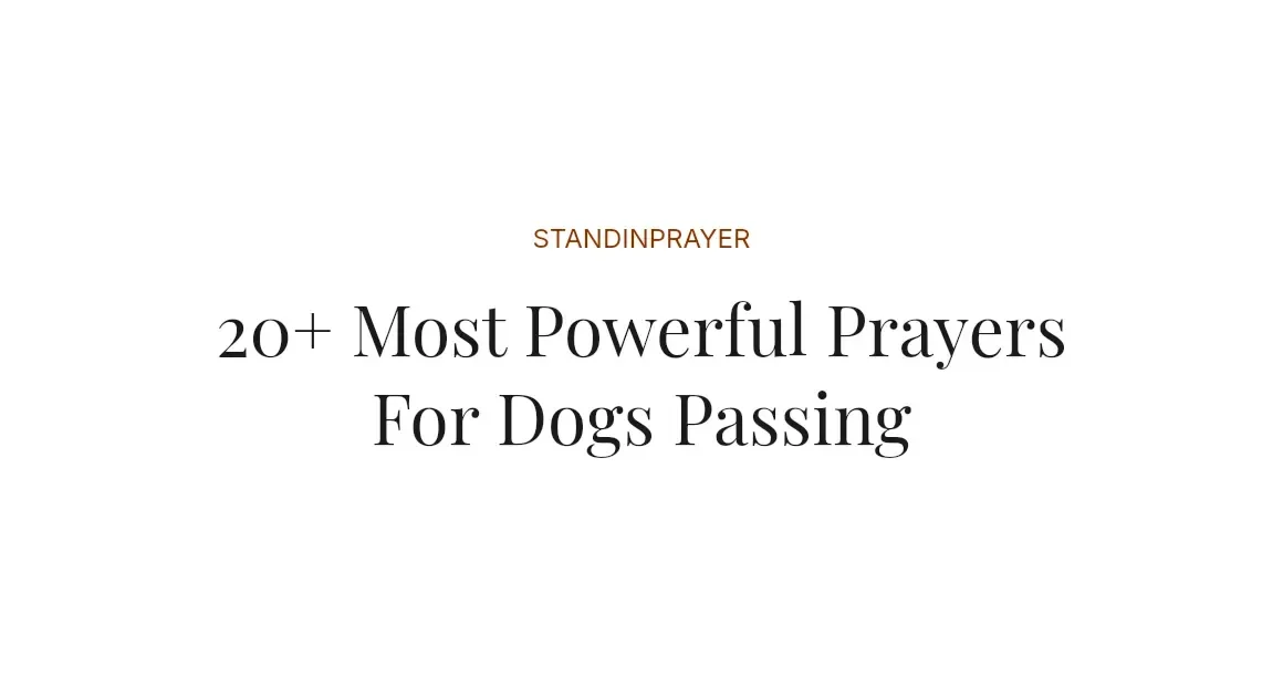 20+ Most Powerful Prayers For Dogs Passing