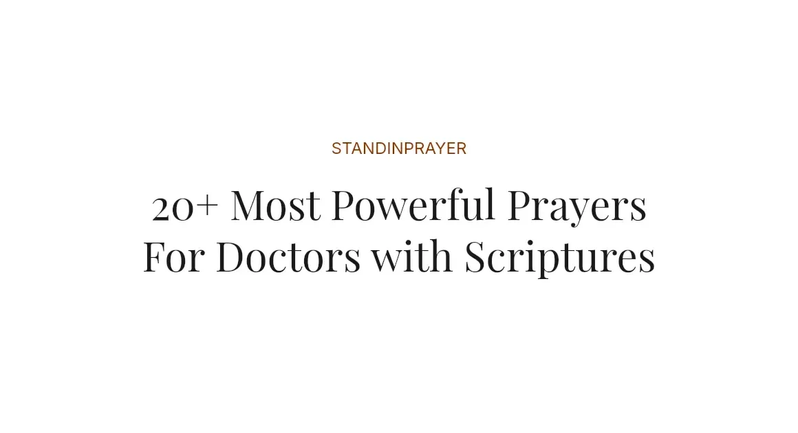 20+ Most Powerful Prayers For Doctors with Scriptures