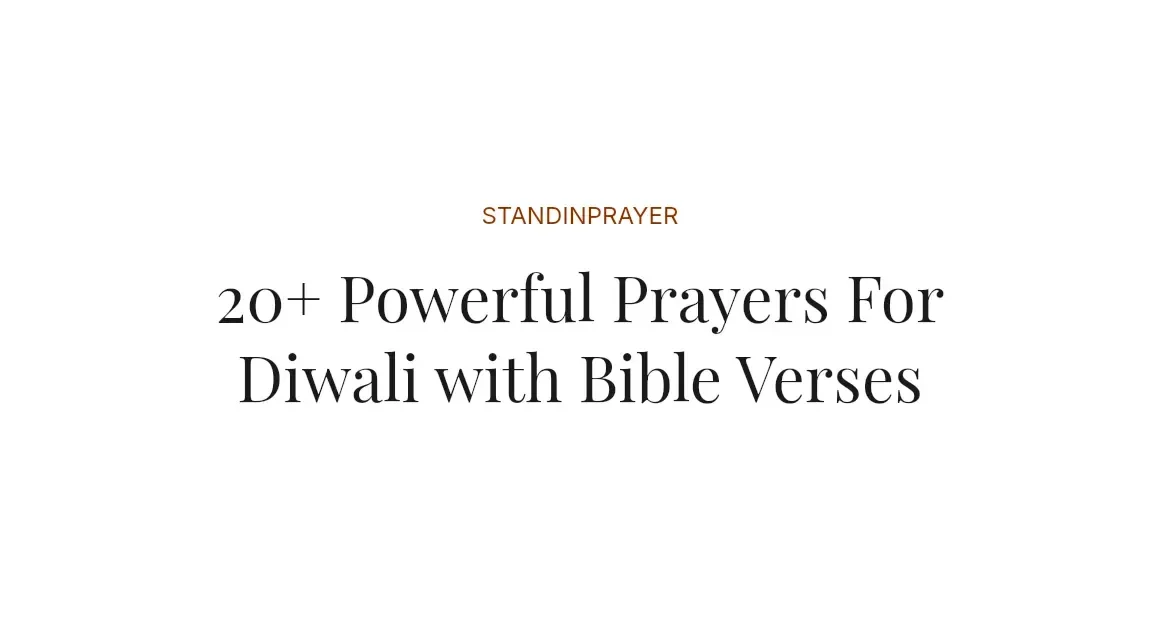 20+ Powerful Prayers For Diwali with Bible Verses