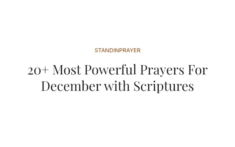 20+ Most Powerful Prayers For December with Scriptures