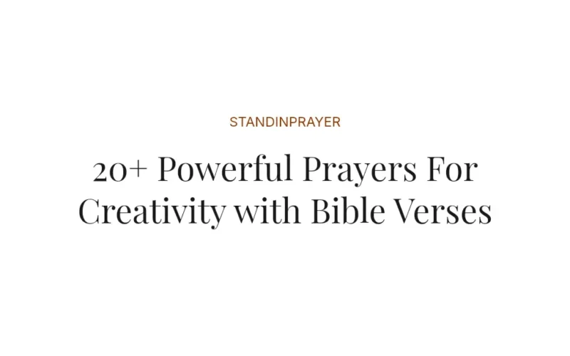 20+ Powerful Prayers For Creativity with Bible Verses