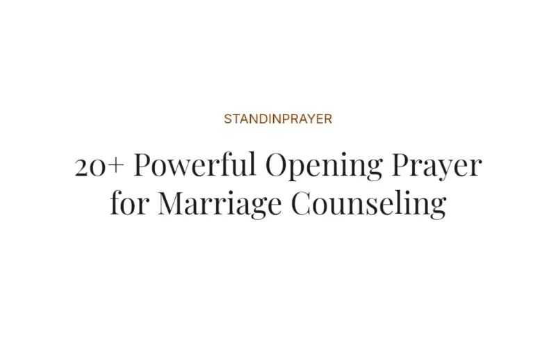 20+ Powerful Opening Prayer for Marriage Counseling