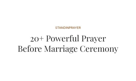 20+ Powerful Prayer Before Marriage Ceremony