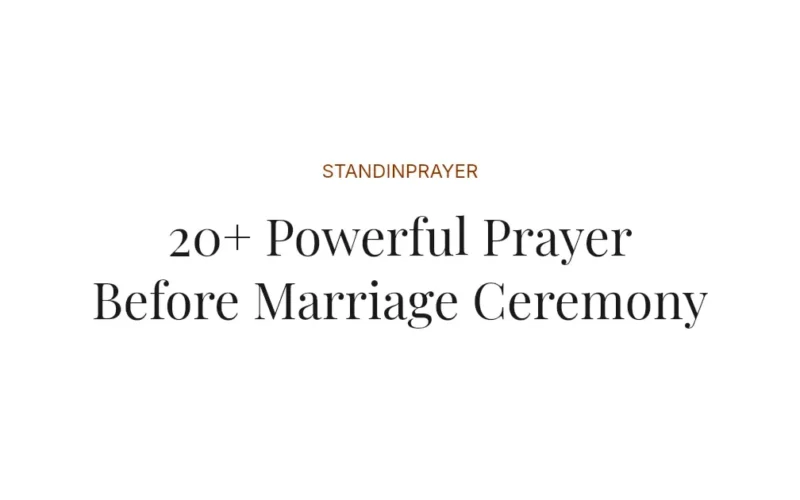 20+ Powerful Prayer Before Marriage Ceremony