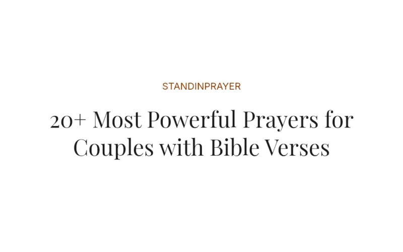20+ Most Powerful Prayers for Couples with Bible Verses