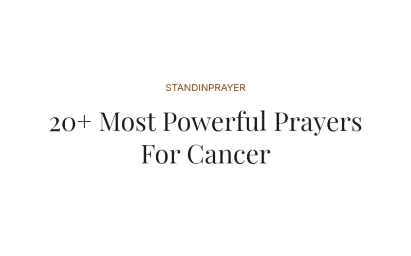 20+ Most Powerful Prayers For Cancer