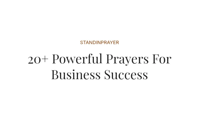 20+ Powerful Prayers For Business Success