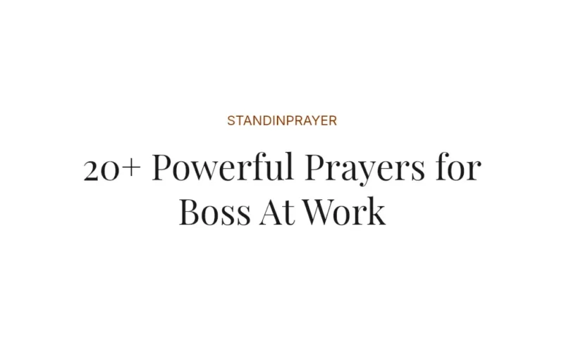 20+ Powerful Prayers for Boss At Work