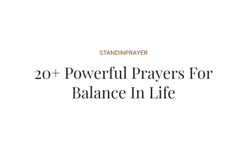 20+ Powerful Prayers For Balance In Life
