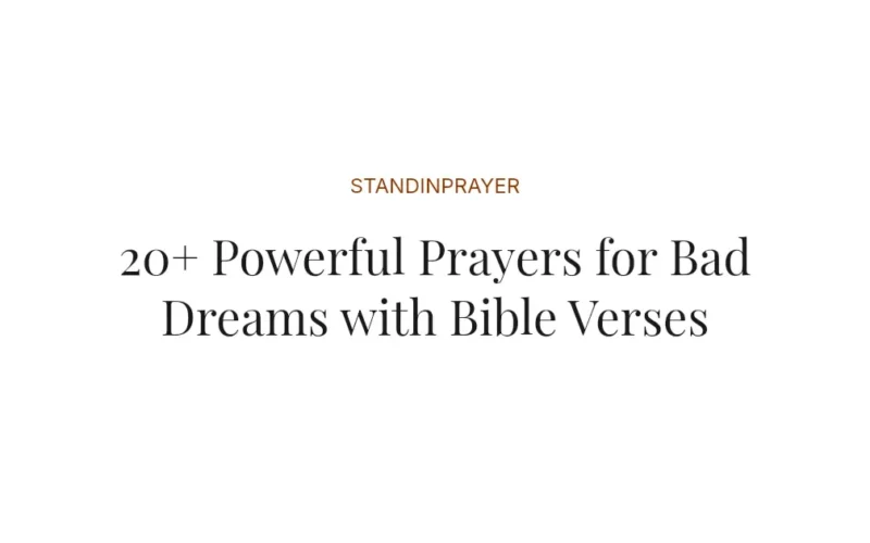 20+ Powerful Prayers for Bad Dreams with Bible Verses