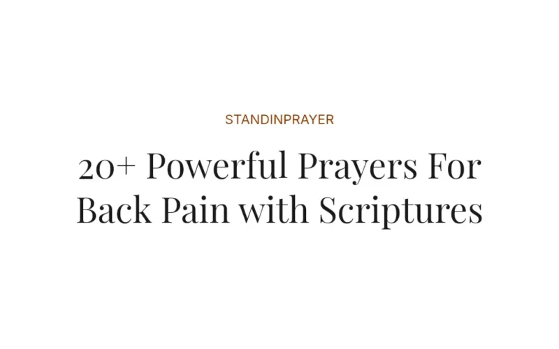 20+ Powerful Prayers For Back Pain with Scriptures