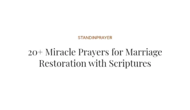 20+ Miracle Prayers for Marriage Restoration with Scriptures