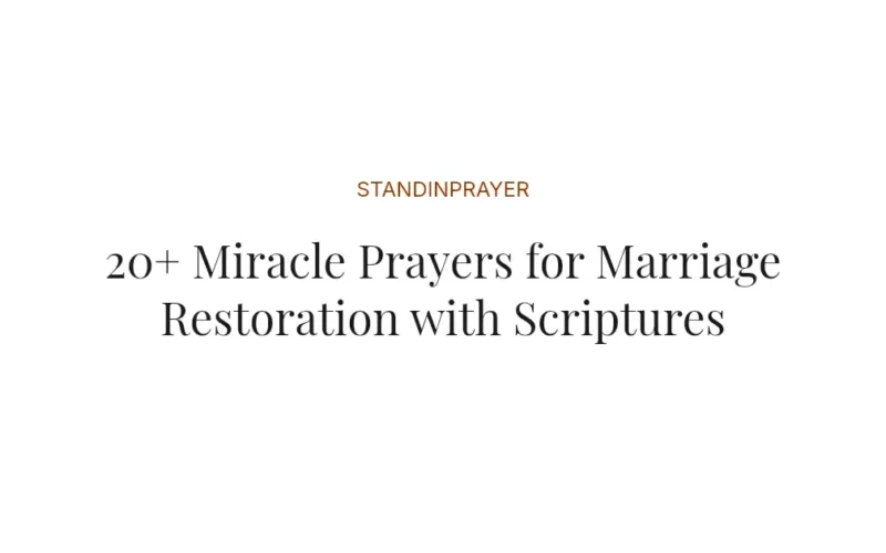20+ Miracle Prayers for Marriage Restoration with Scriptures