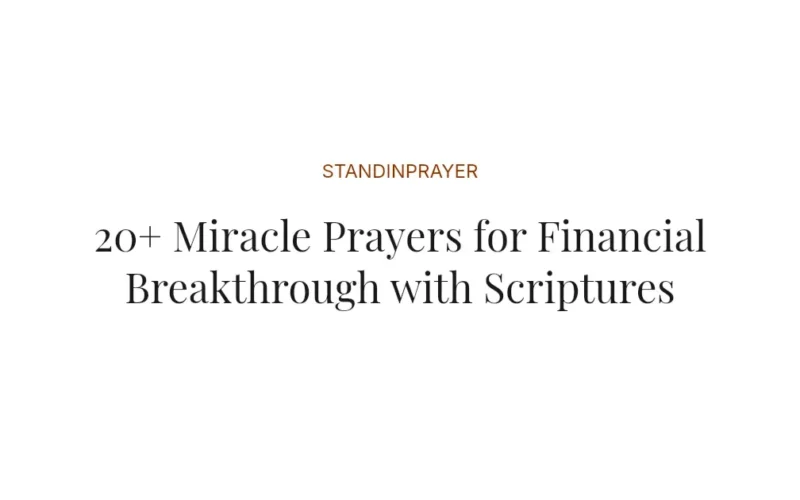 20+ Miracle Prayers for Financial Breakthrough with Scriptures